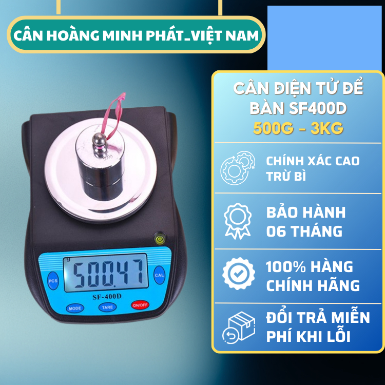 Cân Điện Tử Mini SF400D 500g 3kg 0.01g – Cân Tiểu Ly Chính Xác Cao Hàng Chính Hãng
