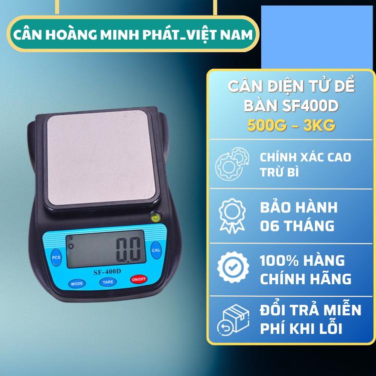 Cân Điện Tử SF400D 0.01g/0.1g 500g 3kg – Cân Tiểu Ly Chính Xác Cao Hàng Chính Hãng Để Bàn