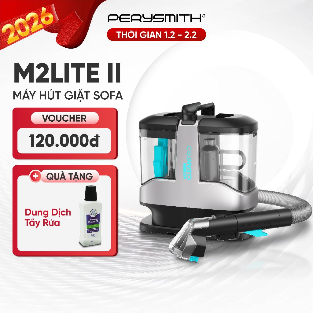 Máy Giặt Hút PerySmith M2Lite-II CleanPro Diệt Khuẩn Giặt Hút Giặt Đệm Làm Sạch Ghế Sofa Nệm Thảm