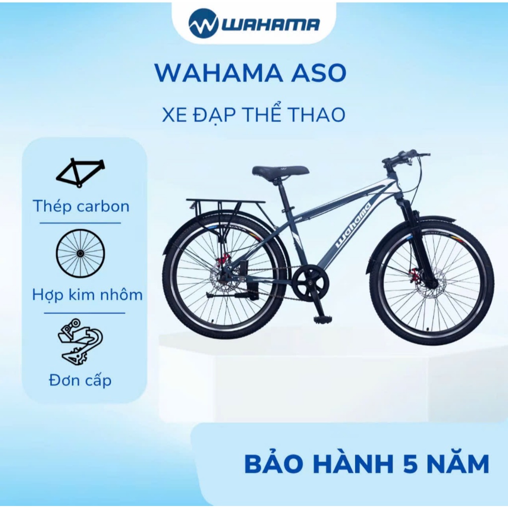 Xe đạp thể thao Wahama ASO 24/26 inch (Tặng bình nước+ giá đỡ nước+ lục giác)