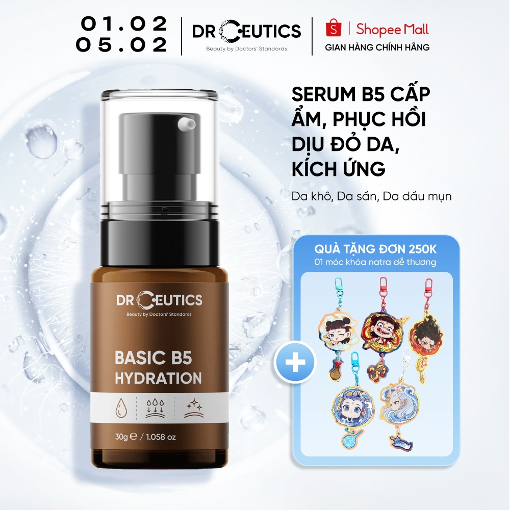 DRCEUTICS Tinh Chất B5 Basic Hydration 5% DrCeutics Cho Da Dầu Mụn (30ml)