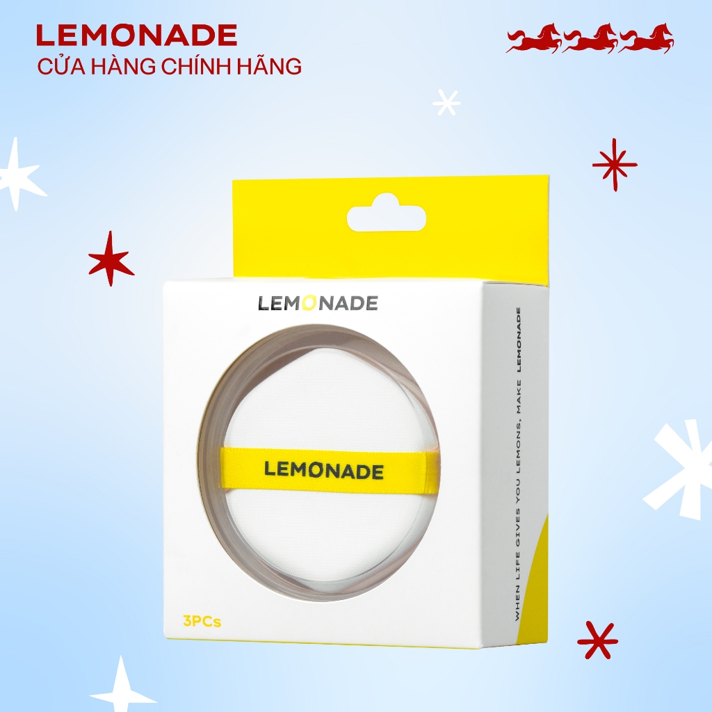 Bộ 3 Bông Phấn Tán Nền Lemonade Cushion Puff Set (3pcs)