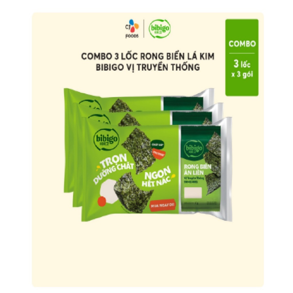 Rong Biển Lá Kim Bibigo Vị Truyền Thống Thơm Ngon - Rong Biển Cuộn Giòn Cho Bé Ăn Dặm