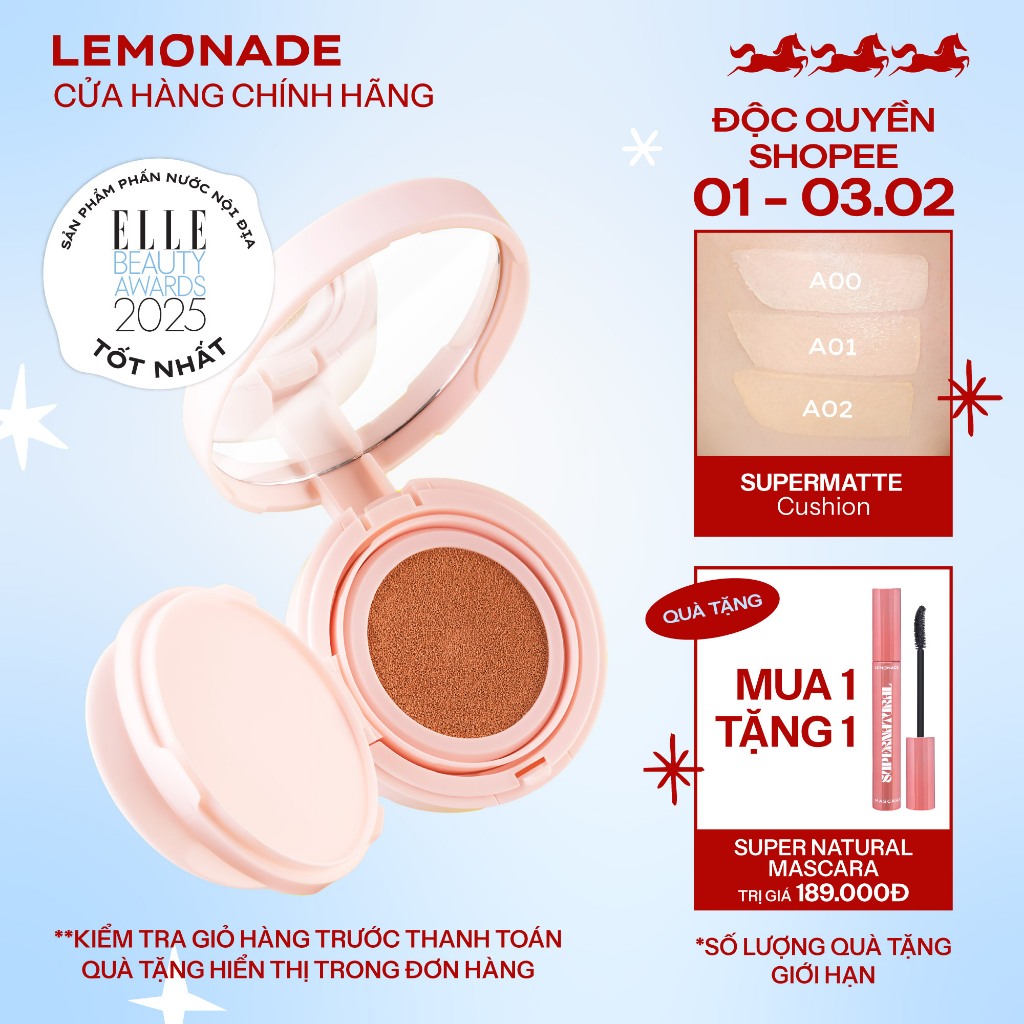 Phấn nước siêu kiềm dầu Lemonade Supermatte Cushion 15g