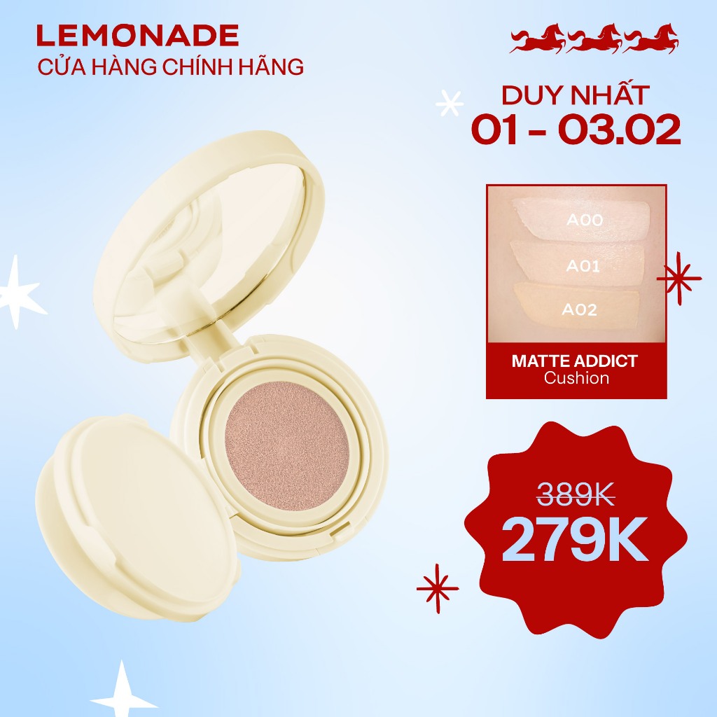 Phấn nước LEMONADE Matte Addict Cushion 15g