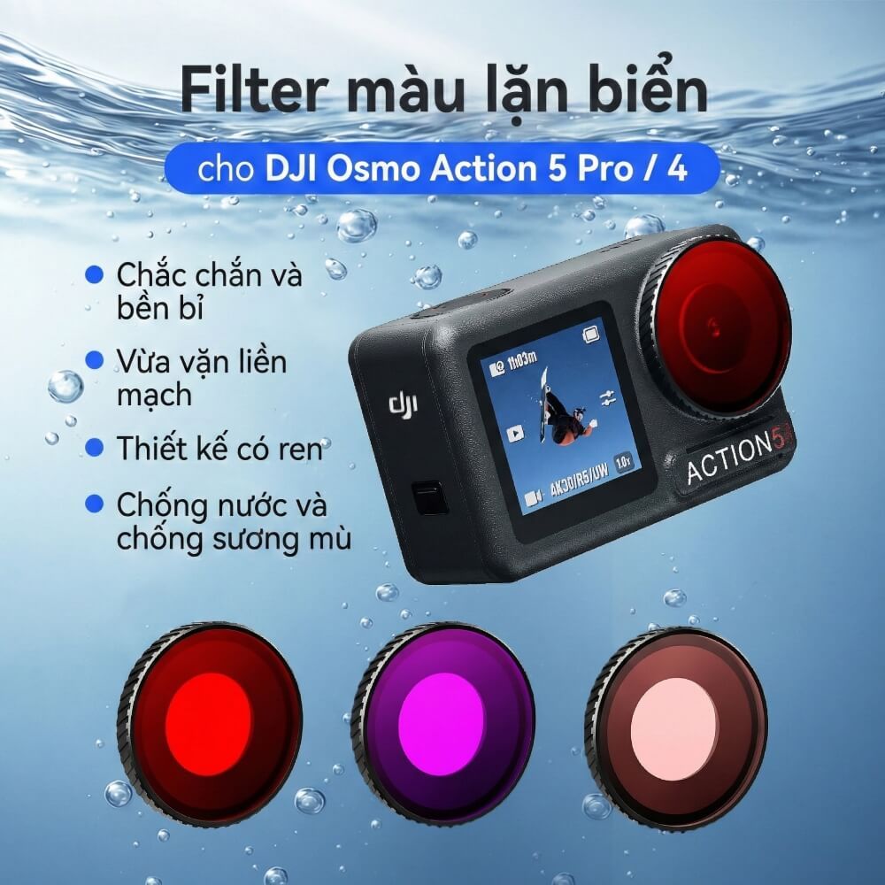 FILTER MÀU LẶN BIỂN DJI OSMO ACTION 5 PRO / 4 AMAGISN