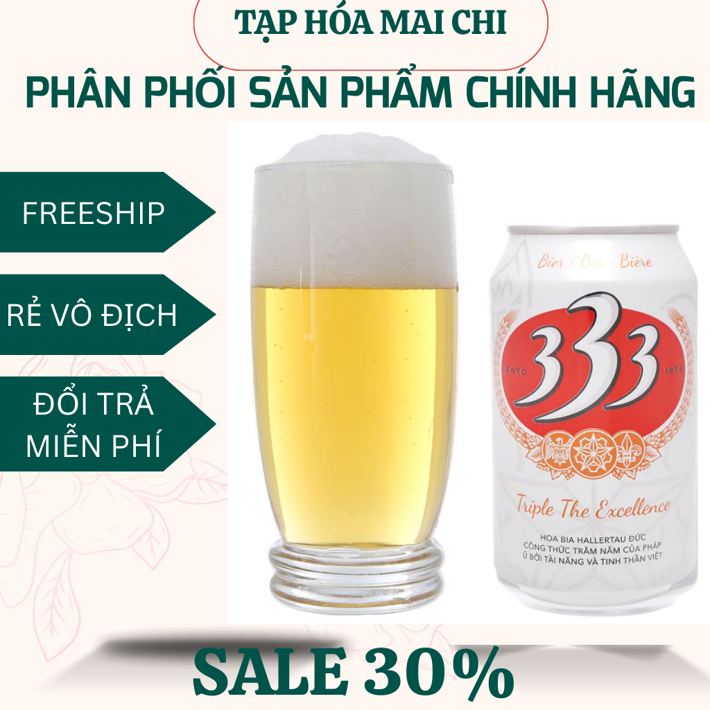 Thùng 24 lon bia 333 330ml