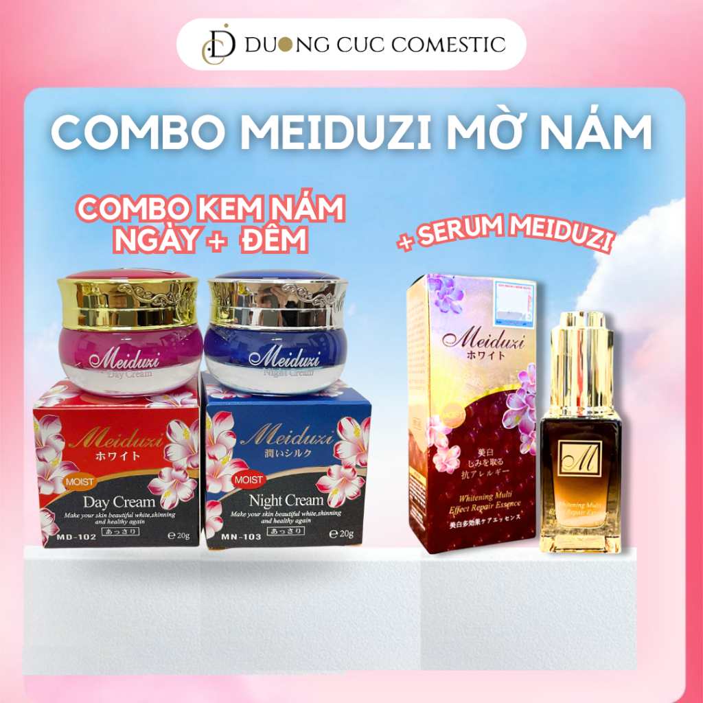 COMBO mờ nám Meiduzi tàn nhang combo kem ngày đêm Nhật chính hãng + serum cấp ẩm phục hồi da DC120