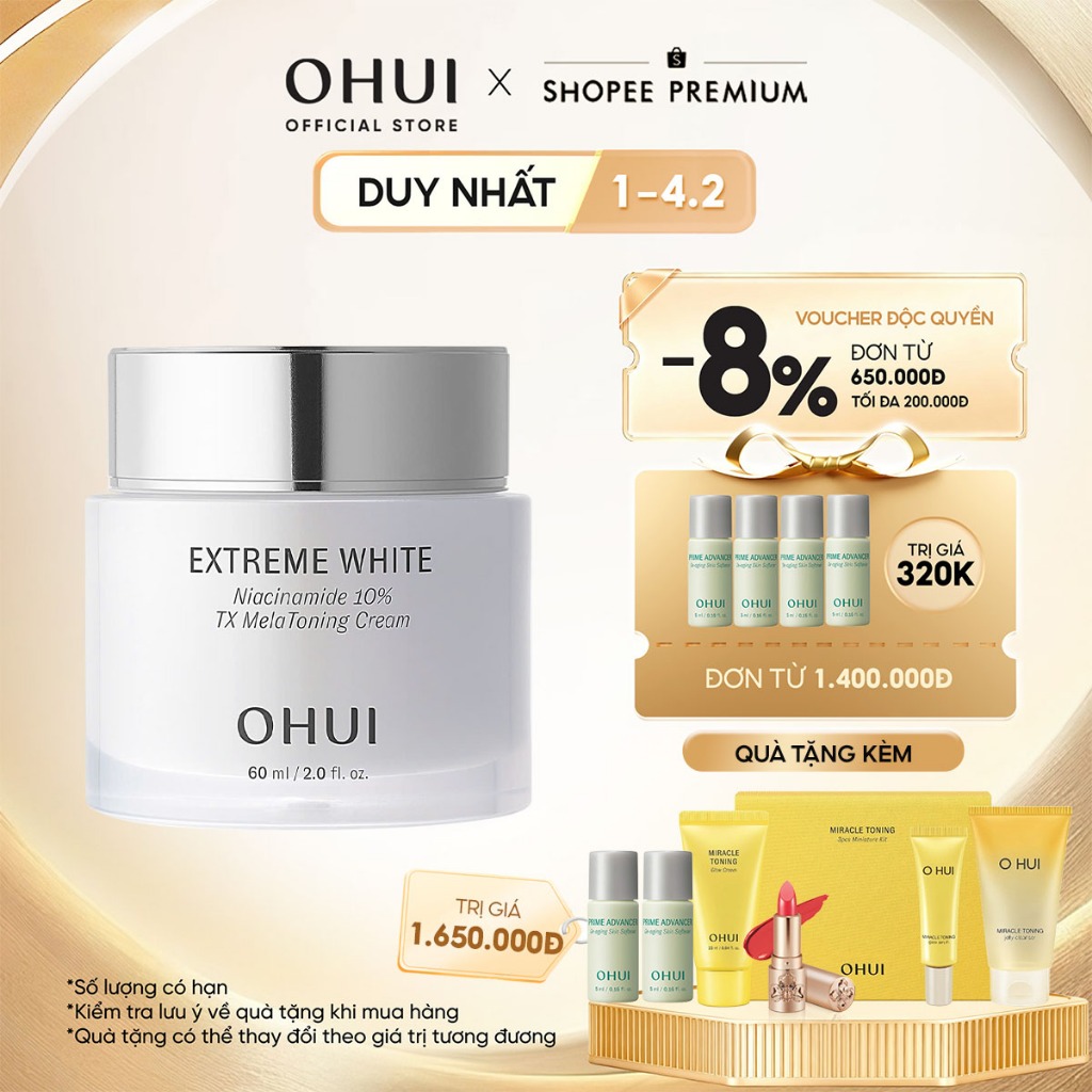 [OHUI Official] Kem dưỡng sáng chuyên sâu cải thiện sắc da OHUI Extreme White Niacinamide 10% TX Mel