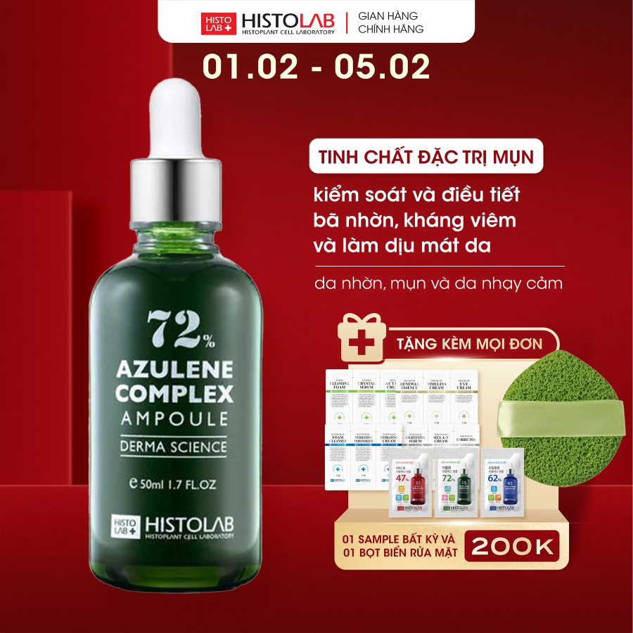 Tinh Chất Giảm Mụn HISTOLAB Azulene Complex Ampoule 72% Serum
