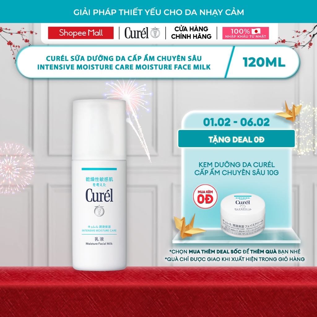 Dưỡng Da Mặt - Sữa Dưỡng Da Cấp Ẩm Chuyên Sâu Curel Intensive Moisture Care Moisture Facial Milk 120