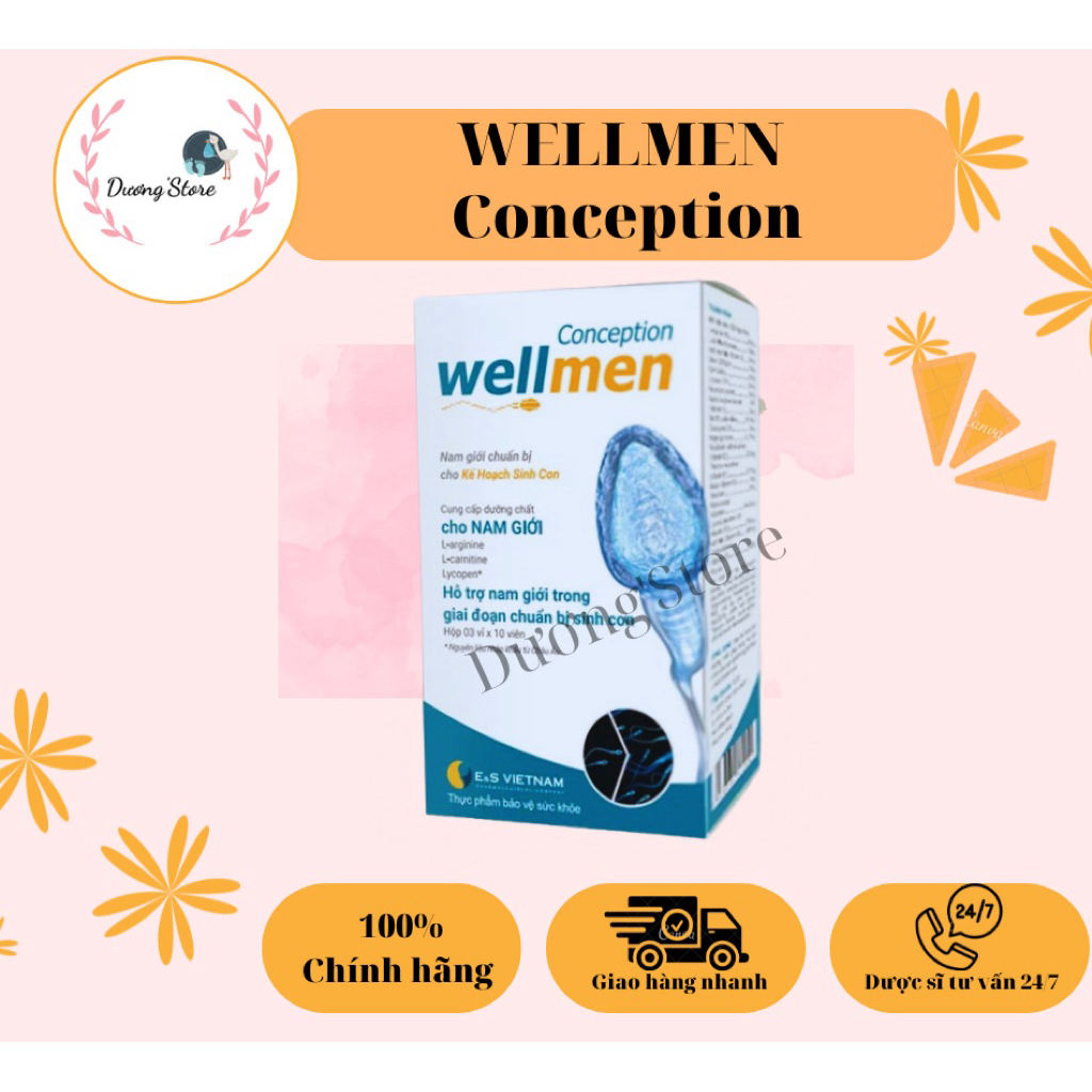 Viên uống Wellmen Conception hỗ trợ bồi bổ cho nam giới, hỗ trợ nâng cao chất lượng tinh trùng và tă