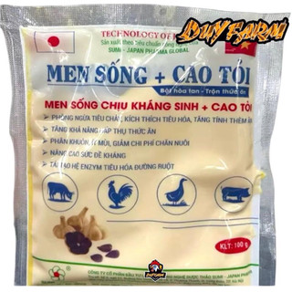 Men Sống Cao Tỏi gói 100g men tiêu hoá cao tỏi đen, giúp vật nuôi ấm bụng, ăn ngon, tăng sức khoẻ cho gà, vịt, gia súc