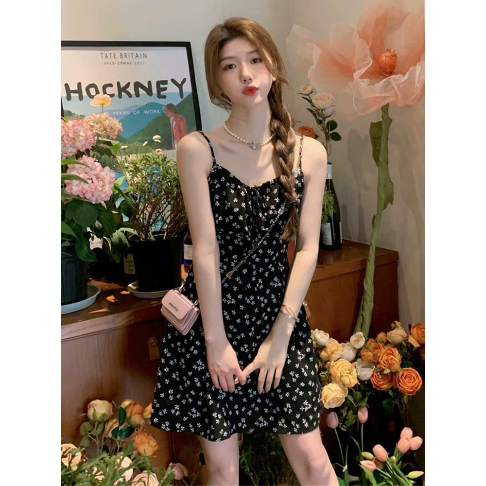 Váy Hai Dây Hoa Nhí Dáng Xòe Nữ