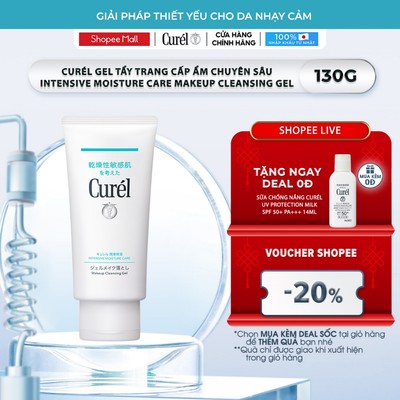 [CHỈ ƯU ĐÃI TẠI LIVE] Gel Tẩy Trang Cấp Ẩm Chuyên Sâu Curel Intensive Moisture Care Makeup Cleansing Gel 130g