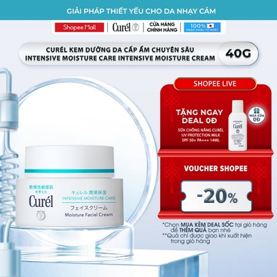 [CHỈ ƯU ĐÃI TẠI LIVE] Kem Dưỡng Da Cấp Ẩm Chuyên Sâu Curel Intensive Moisture Care Intensive Moisture Cream 40g