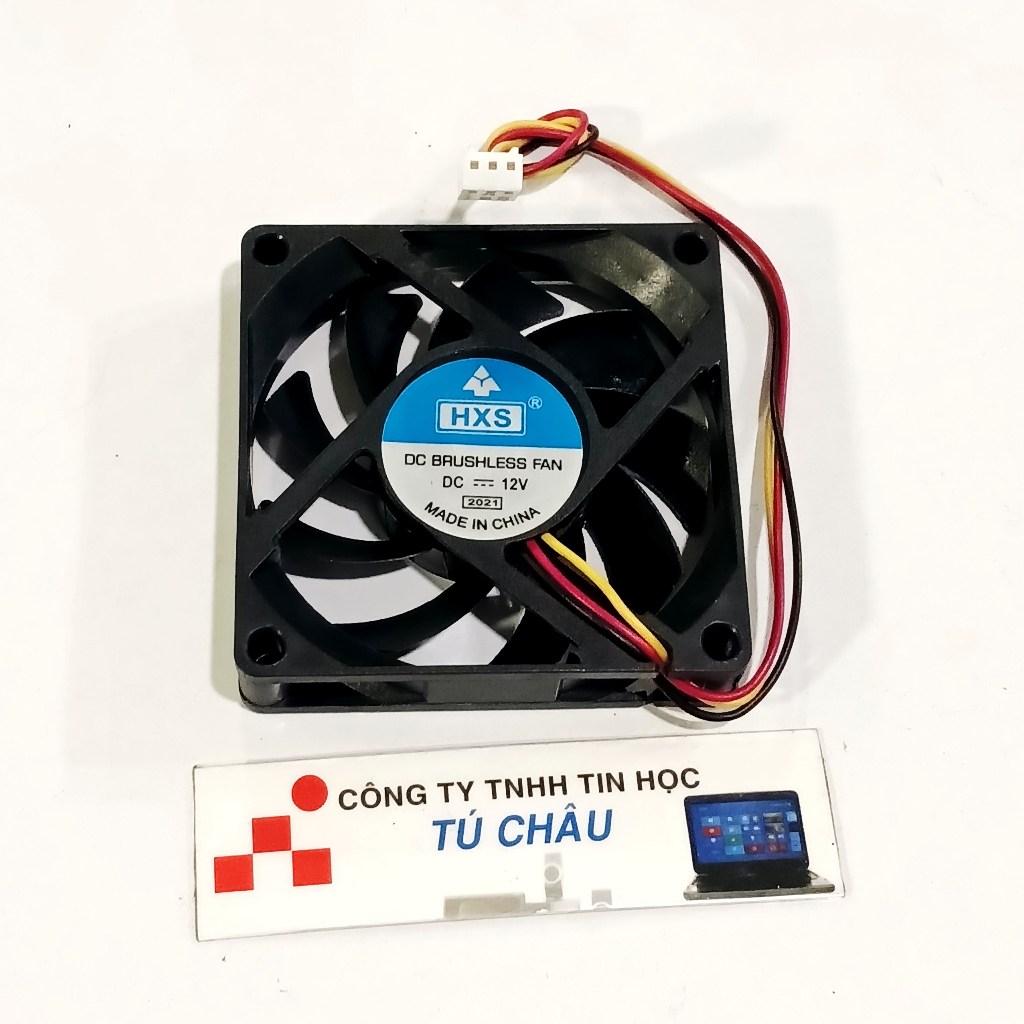 Quạt 7Cm, Dày 1.5Cm / Điện áp DC 12V, Loại 3 dây đầu cắm 3 Pin (NEW)