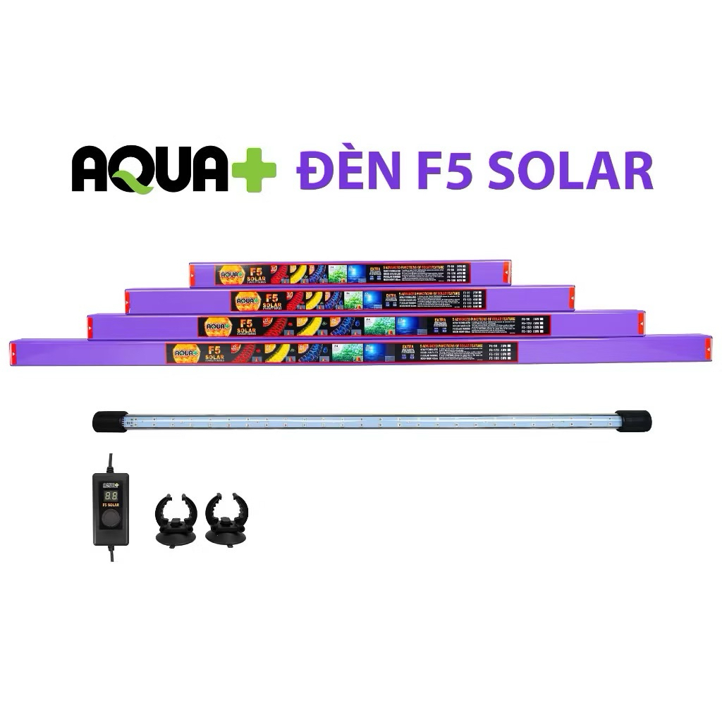 ĐÈN LED F5 SOLAR AQUA+ VỚI 5 CHẾ ĐỘ MÀU CHUYÊN DỤNG CHO BỂ CÁ RỒNG, THỦY SINH, CÁ BIỂN, SIÊU SÁNG