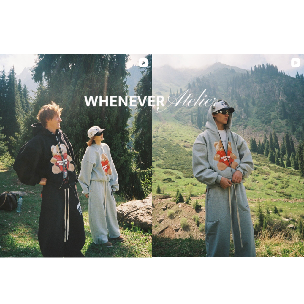 𝐖𝐇𝐄𝐍𝐄𝐕𝐄𝐑 𝐀𝐓𝐄𝐋𝐈𝐄𝐑 | BEAR HOODIE ZIP / 3 COLOR