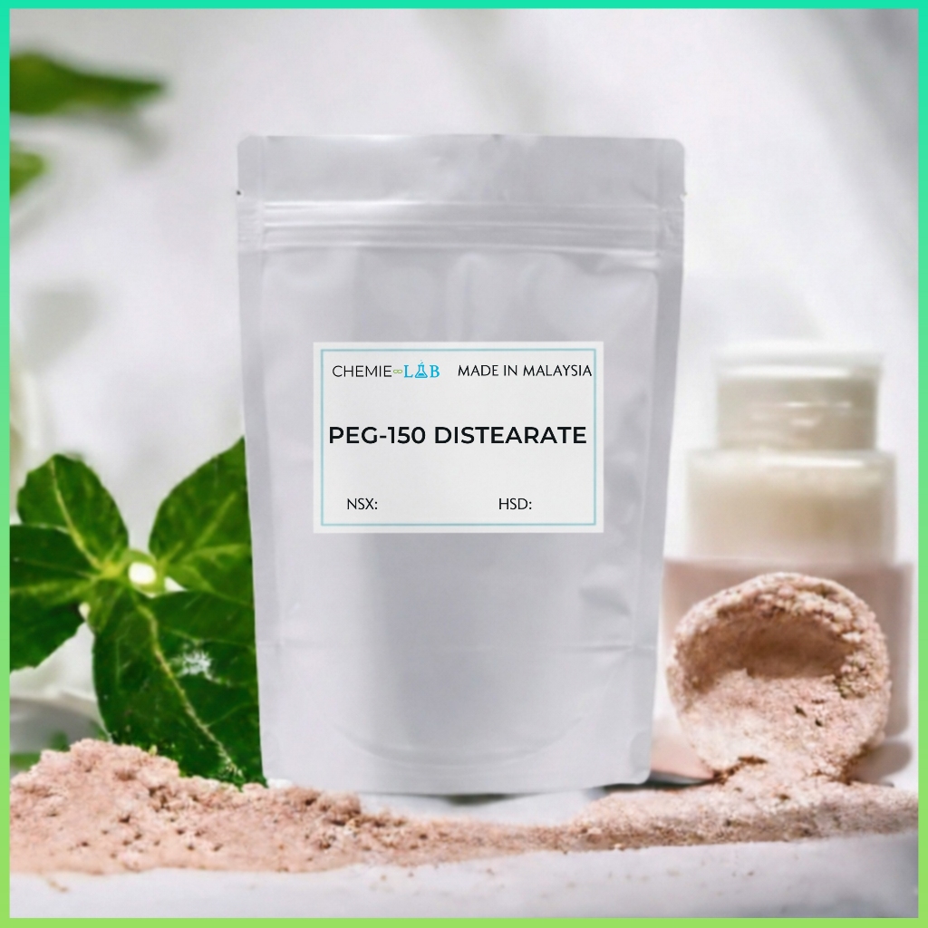 50-500g 𝗣𝗘𝗚-𝟭𝟱𝟬 𝗗𝗶𝘀𝘁𝗲𝗮𝗿𝗮𝘁𝗲 chất tạo đặc, chất tạo gel dùng trong dầu gội, sữa tắm - Chemielab