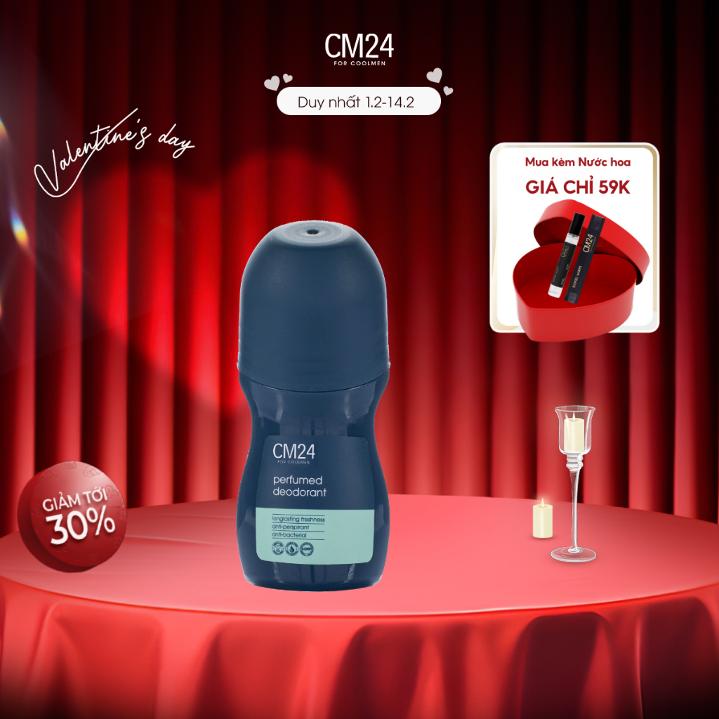 Lăn Khử Mùi Nam CM24 FOR COOLMEN Perfumed Deodorant Khử Mùi Giảm Tiết Mồ Hôi 24 Tiếng Giúp Khô Thoán