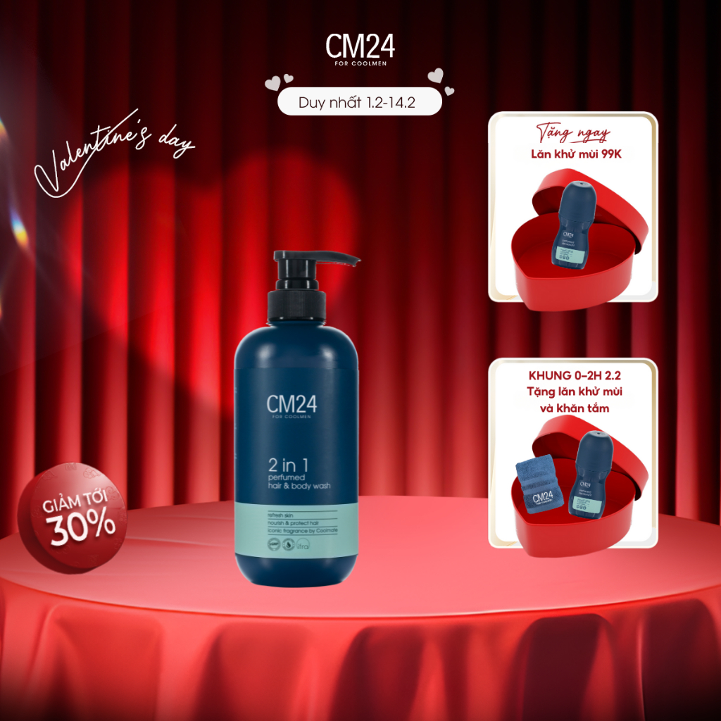 Sữa Tắm Gội Cho Nam 2in1 Hương Nước Hoa Nam Tính Mạnh Mẽ Thơm Lâu 3 Tầng Hương CM24 FOR COOLMEN 500m