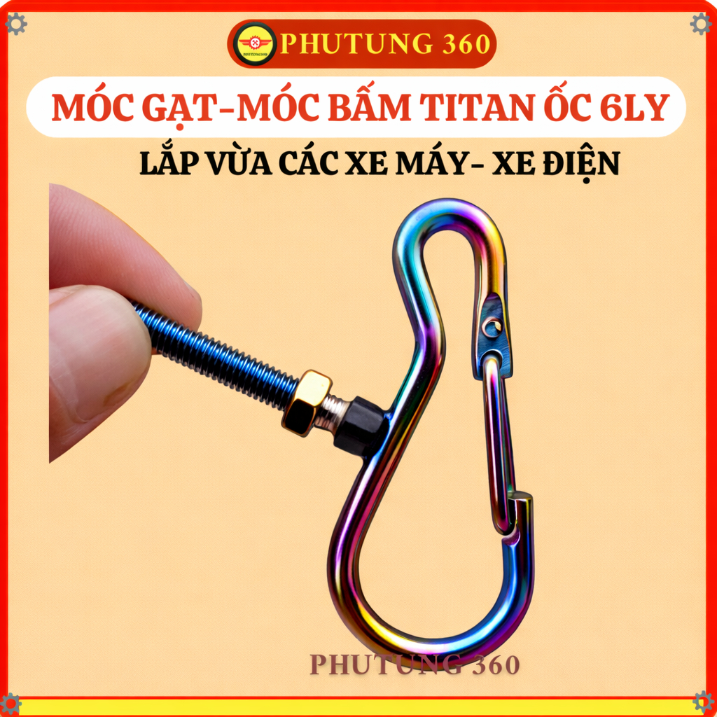 Móc Gạt, Móc Bật Titan Móc Treo Đồ Xe Máy Xe Điện Cao Cấp Siêu Cứng Cáp Chống Gỉ Sét Chịu Lực Cao Phụ Kiện Trang Trí Xe