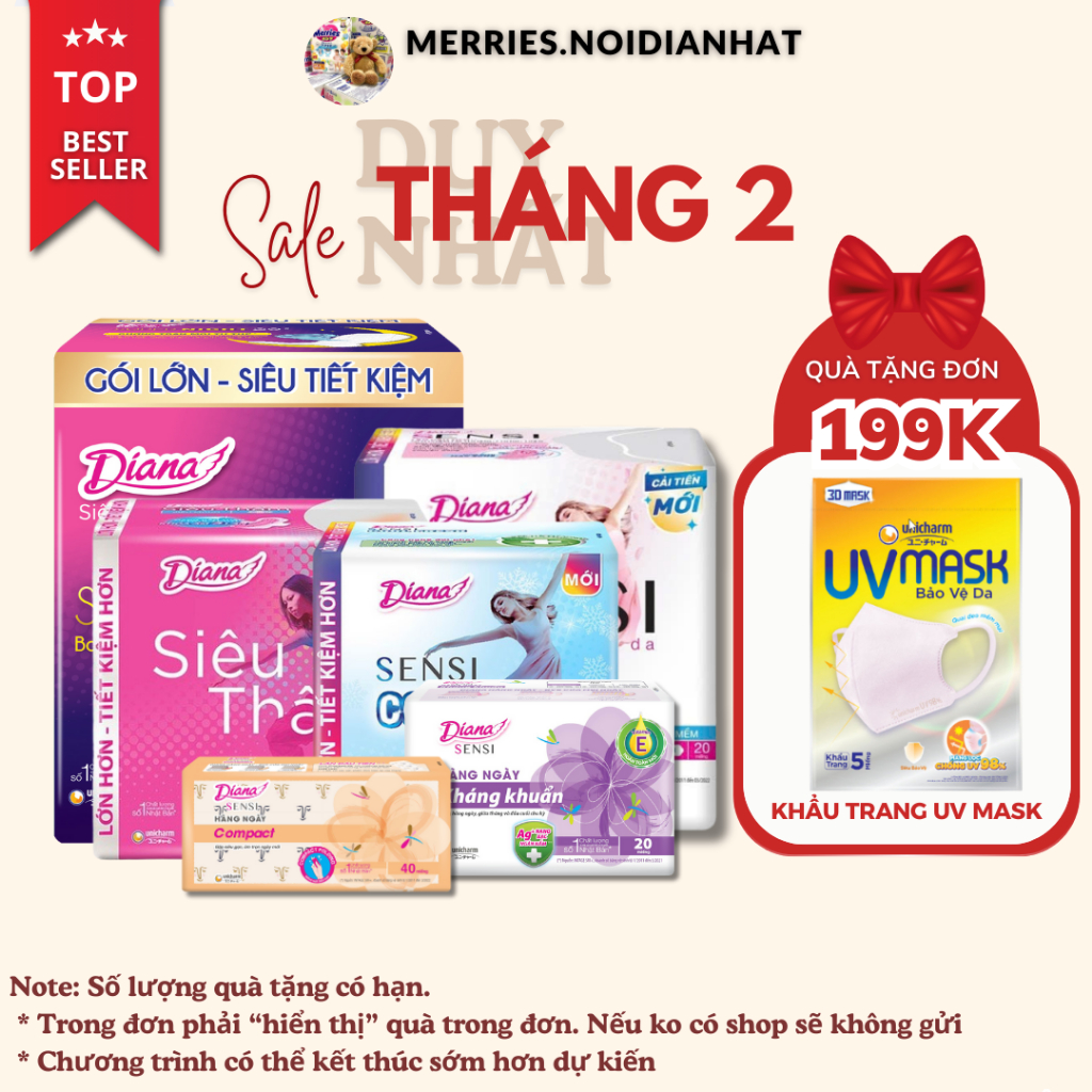 [HÀNG CTY] Băng vệ sinh DIANA Sensi Cool Siêu Thấm SMC MKC