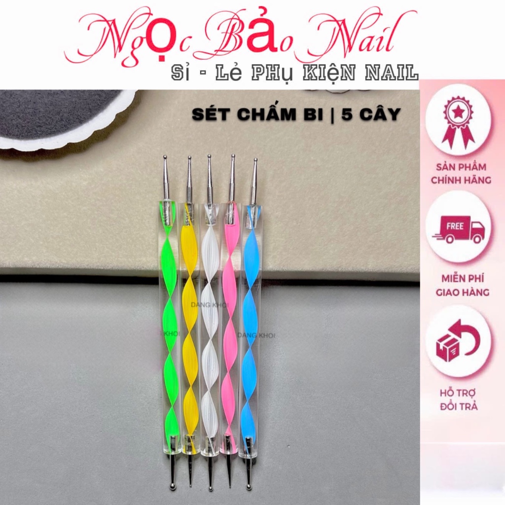 Bộ bút chấm bi 5 cây làm nails