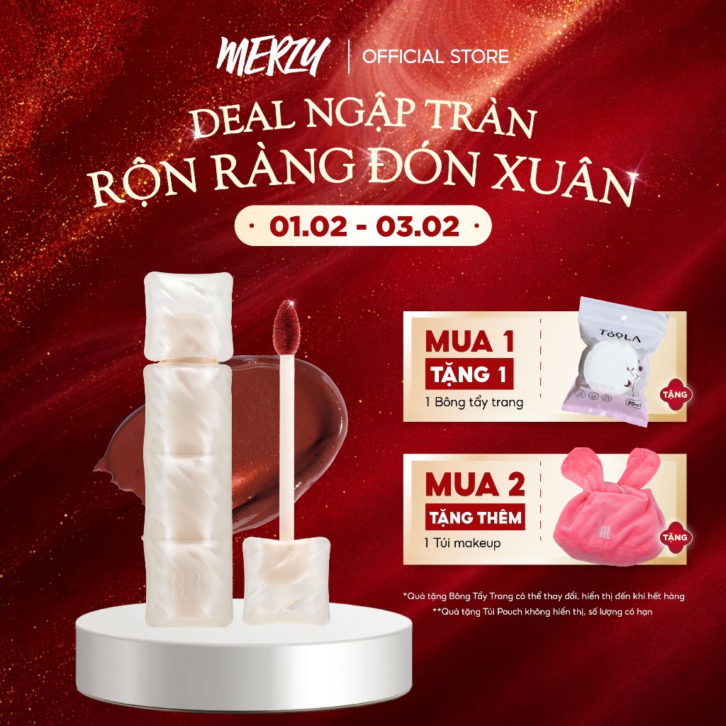 [NEW][SON PHAO] Son Kem Lì Mịn Như Bơ Merzy Puffer Mellow Tint 3.7g