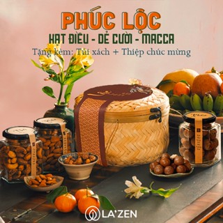 Giỏ quà tặng lưu niệm Mây tre đan tinh tế, hạt dinh dưỡng tốt cho sức khỏe, quà kỷ niệm - La'zen