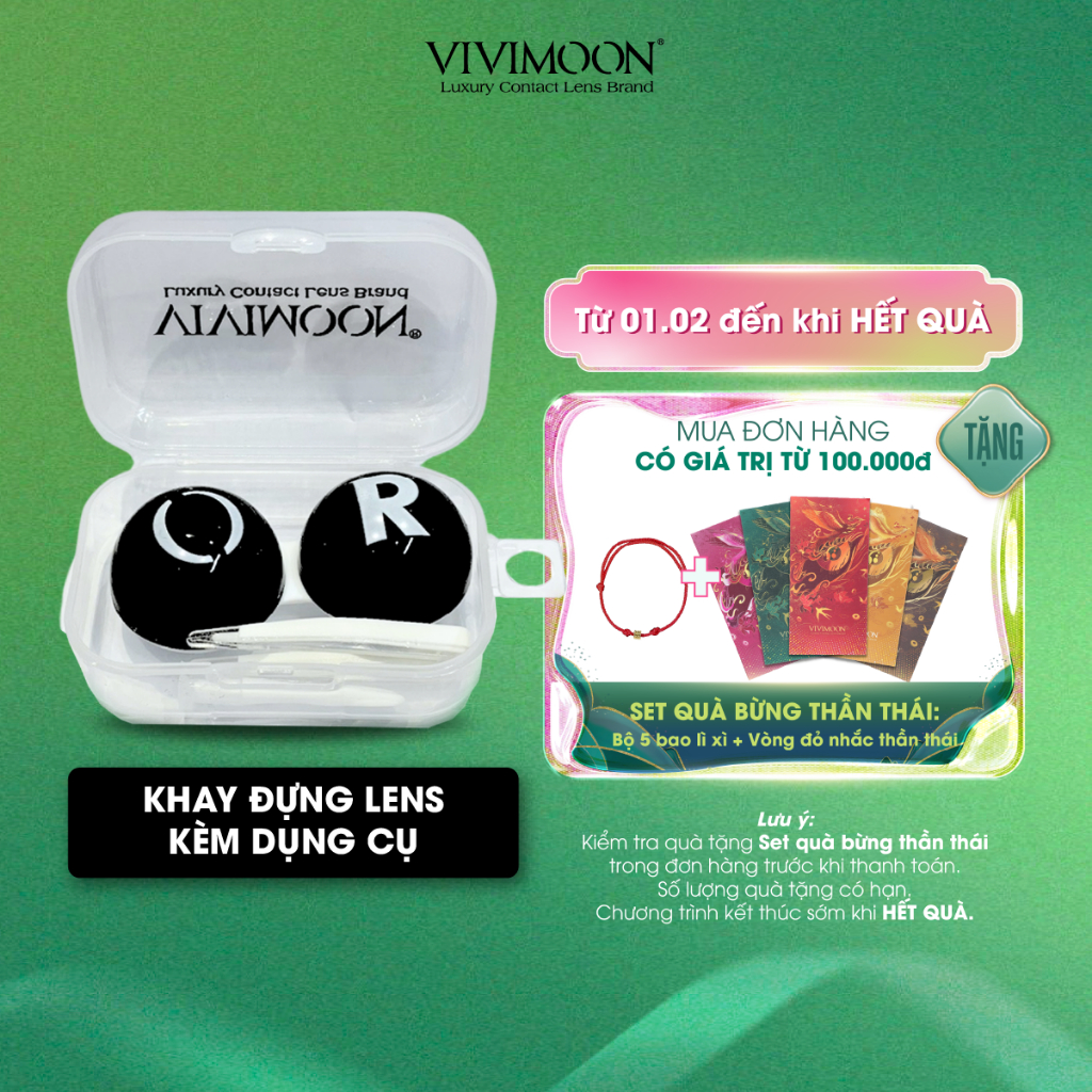 Khay đựng kính áp tròng VIVIMOON LENS kèm dụng cụ gắp lens