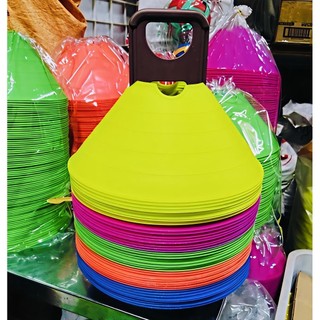 Nấm nhựa chiến thuật làm mô hình tập luyện dẫn bóng đá combo 40 cái  4 màu 5 màu kèm móc treo