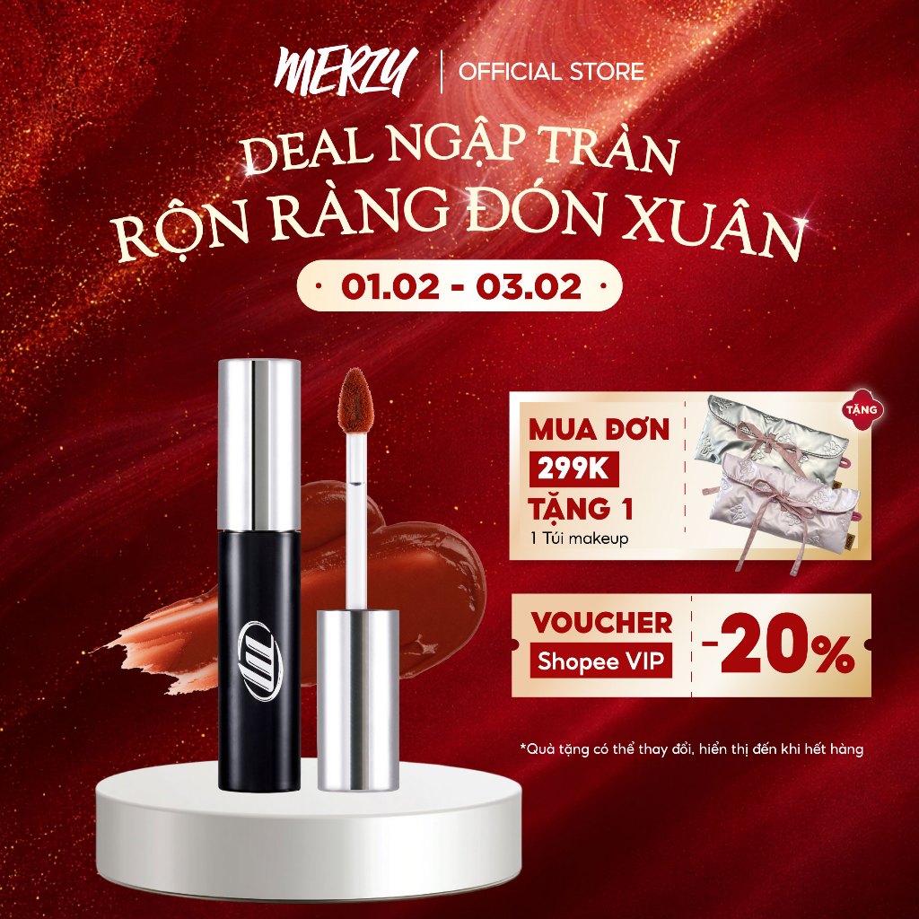 [NEW BY AI] Son Kem Lì, Mịn Mượt Nhẹ Môi, Bền Màu Merzy Cyber Mellow Tint 4g
