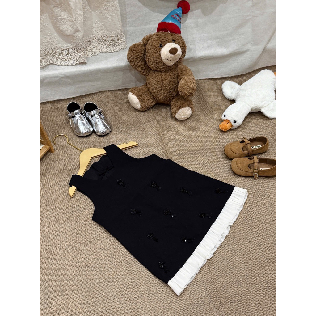 váy 7up hoa nổi cho bé gái