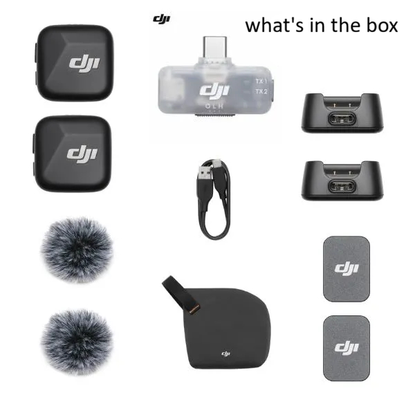 DJI Mic Mini Đen Combo 2TX 1RX ( 2Mic 1Thu ) - Chính Hãng