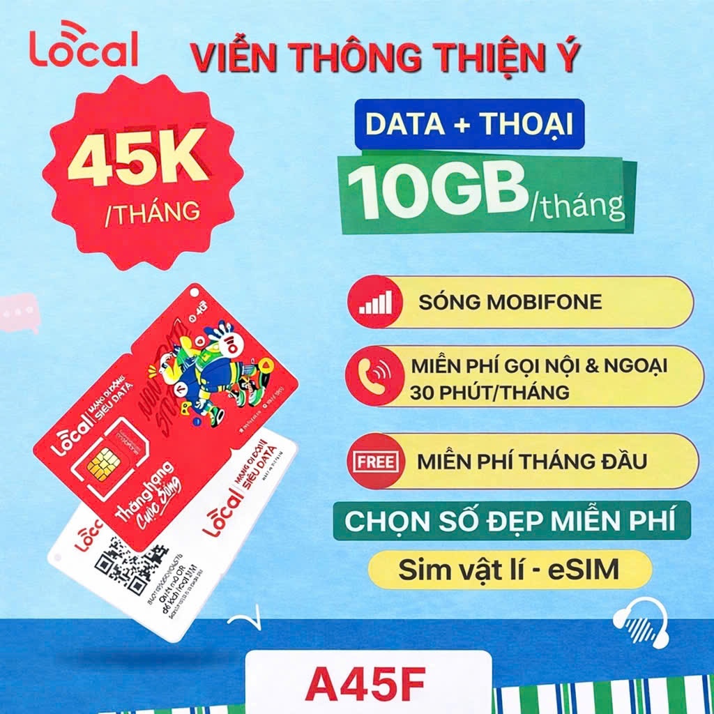 SIM 4G/5G LOCAL MOBIFONE A45F A69S{chọn số đẹp miễn phí}