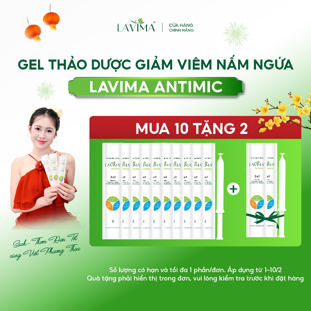 Gel Phụ Khoa Nữ (Đũa Thần Inner) Lavima Antimic - Thảo Dược Giảm Viêm Nấm Ngứa phụ khoa, Dạng Bút 3g