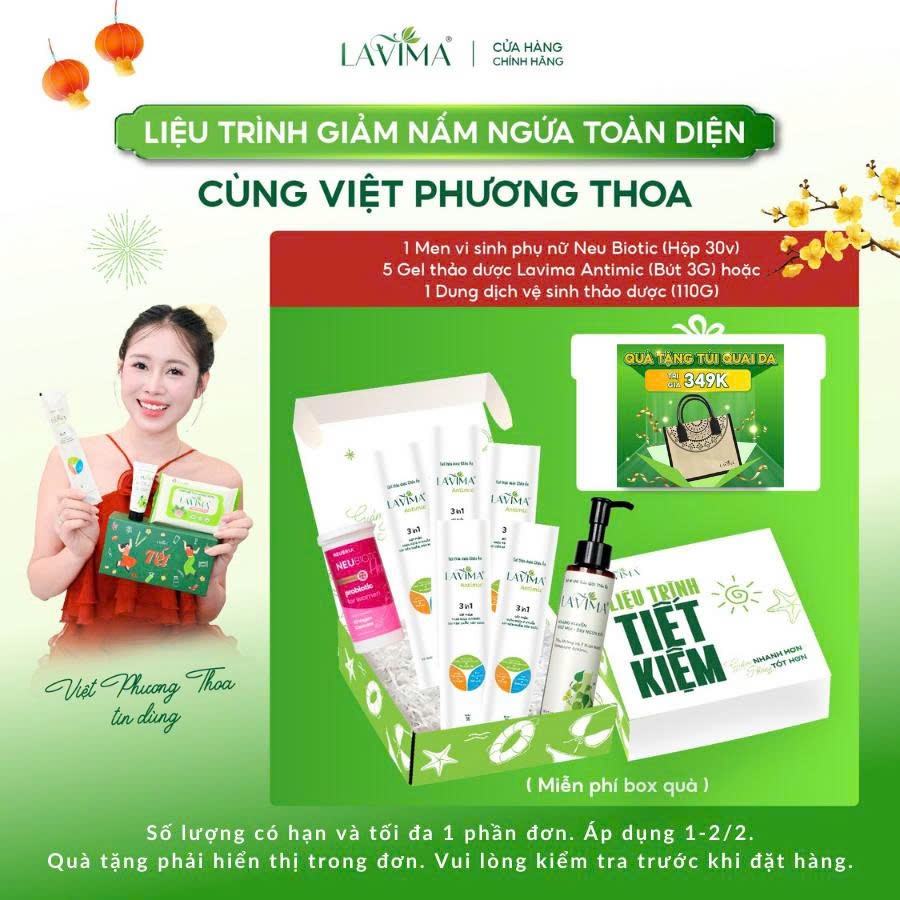 [LIỆU TRÌNH NẤM NGỨA TOÀN DIỆN VIỆT PHƯƠNG THOA] Men Vi Sinh Neubiotic & Gel Phụ Khoa & DDVS LAVIMA