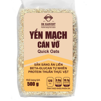 Yến mạch cán vỡ ăn liền DK HARVEST, nhập khẩu Úc, nguyên cám, giàu chất xơ, Beta-glucan, Hỗ trợ ăn kiêng