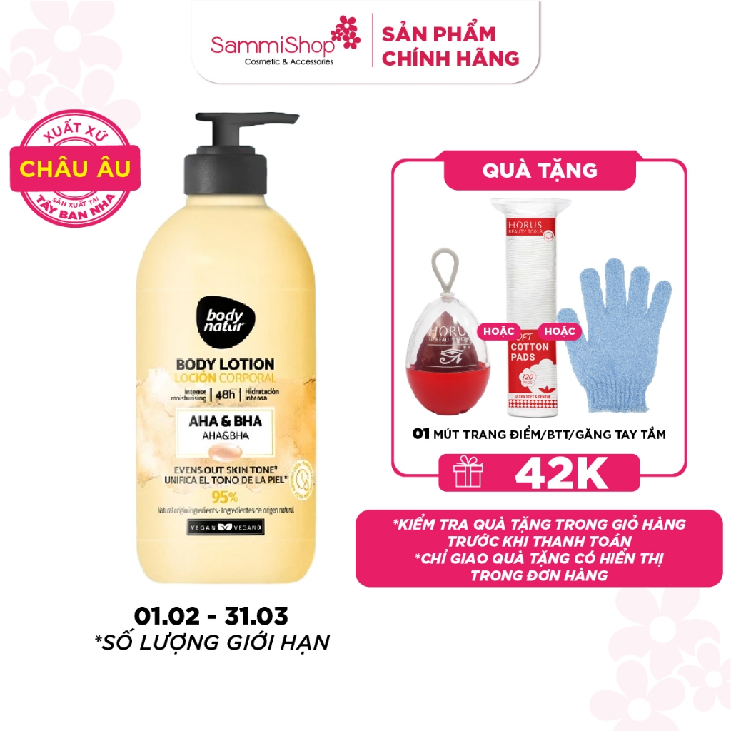 Body Natur Sữa dưỡng thể Body Lotion AHA & BHA