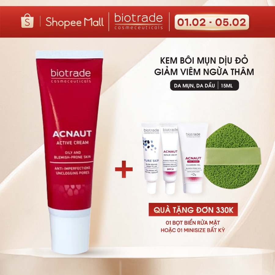 Kem chấm Mụn Biotrade Acnaut Active Cream giảm đỏ, mờ thâm Biotrade