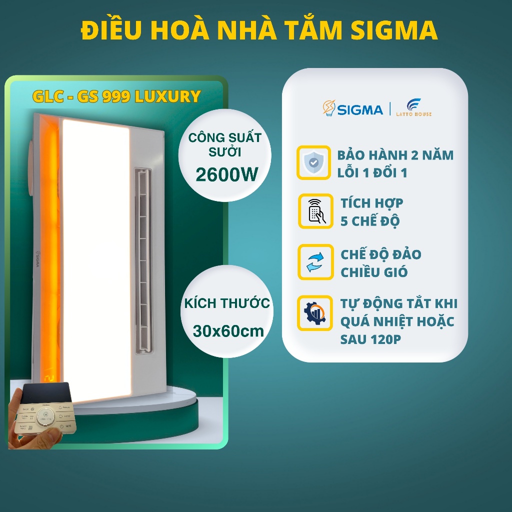 Sưởi phòng tắm 5in1 Sigma GLC GS999 Luxury