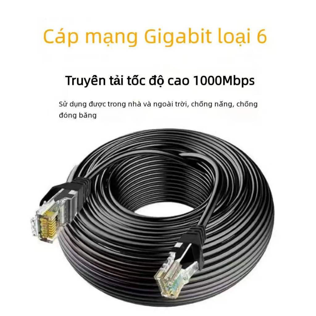 Cáp Ethernet gigabit loại 6, đã được bấm đầu ở cả hai đầu, có chiều dài 3m, 5m, 10m, 15m, 20m, 25m và 30m - Cáp Ethernet