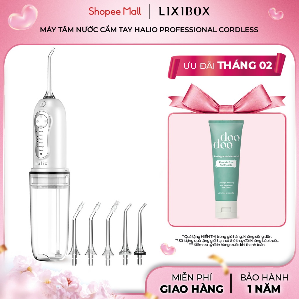 Máy Tăm Nước Cầm Tay 6 Chế Độ Halio Professional Cordless Oral Irrigator - Phù Hợp Cho Răng Niềng
