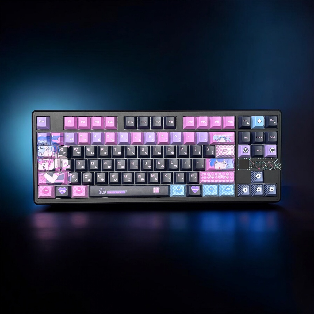 Keycap ST Pink Black Snake Girl | Chất liệu PBT - Side Print | Profile Cherry | Keyboard Studio