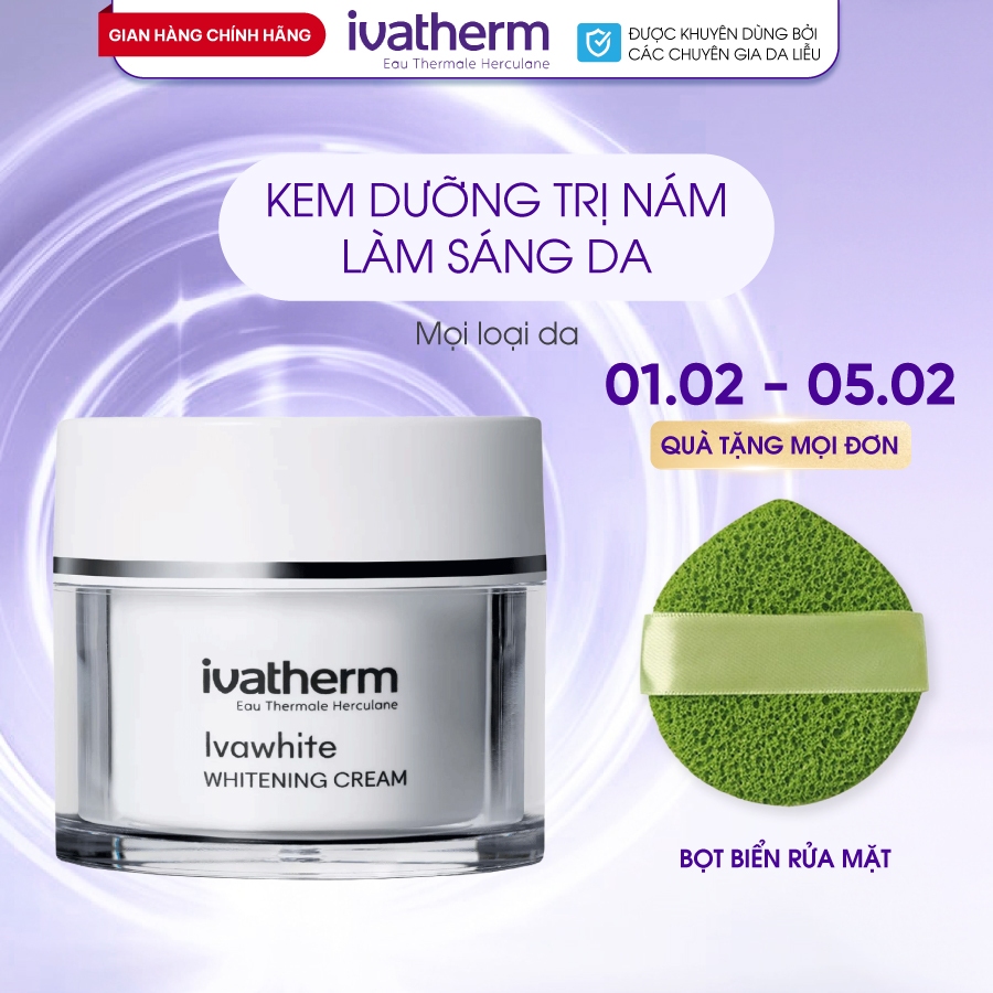 [Mã INBAU704 giảm 70K đơn 449K] Kem dưỡng giảm nám sáng da Ivawhite Whitening Cream – Ivatherm 50ml