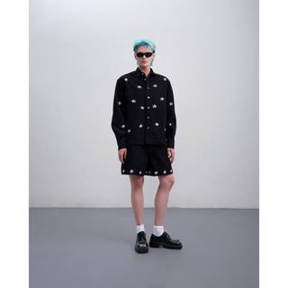 Quần short LASOL denim cotton thêu ngôi sao Stella