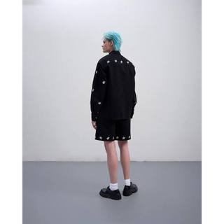 Quần short LASOL denim cotton thêu ngôi sao Stella