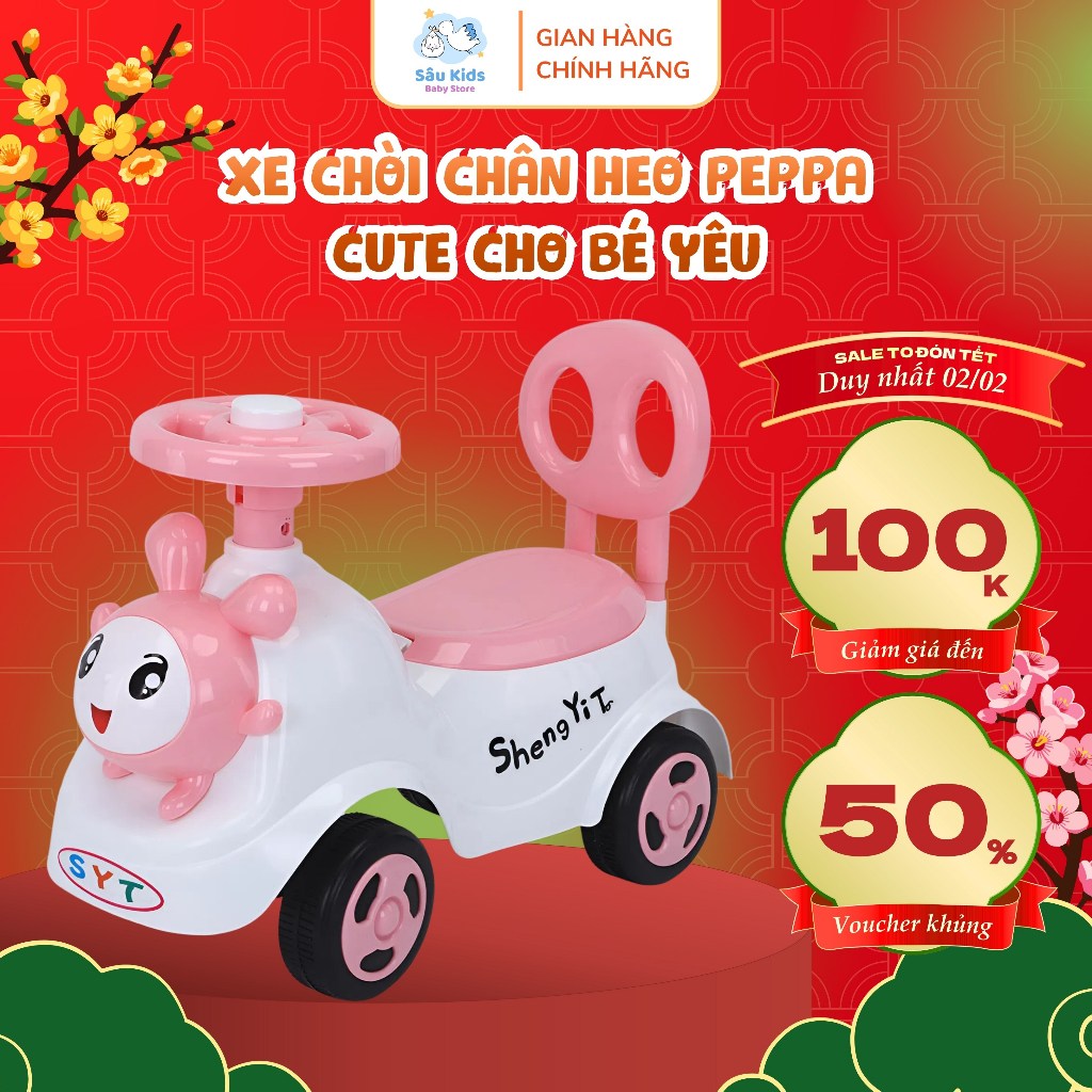 ✅𝑴𝒊𝒆̂̃𝒏 𝑺𝒊́𝒑✅XE CHÒI CHÂN HEO PEPPA, XE CHÒI CHÂN THỎ CUTE CHO BÉ YÊU] .